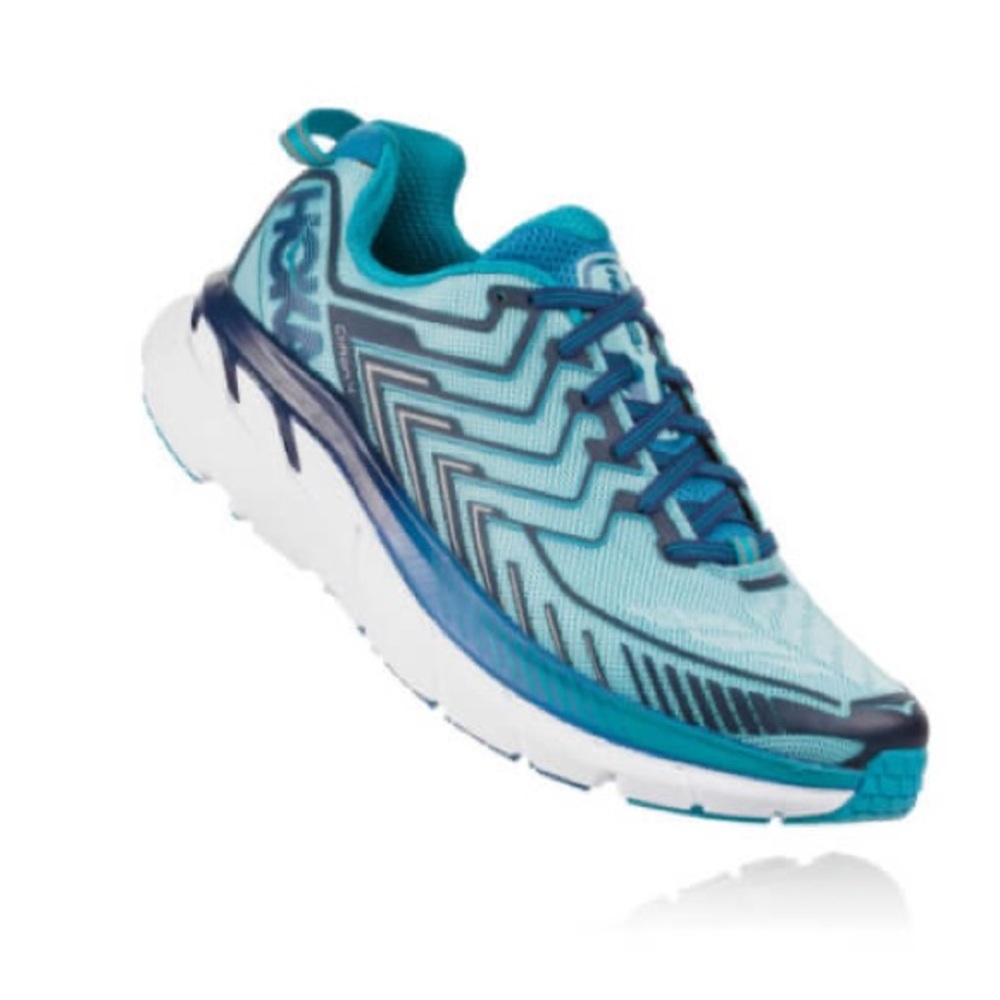 Hoka One One W Clifton 4 Blue Topaz and Imperial Blue Running Shoes | 8